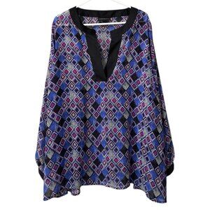 Lane Bryant Popover Tunic Top Women Size 22/24 Lightweight‎ Polyester Flowing